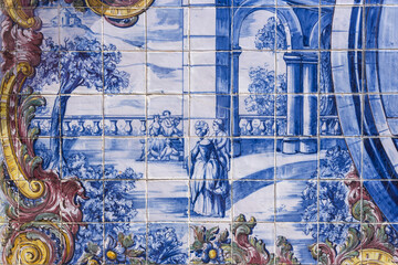 azulejos panels on a winemaker's house in Azeitao, Setubal