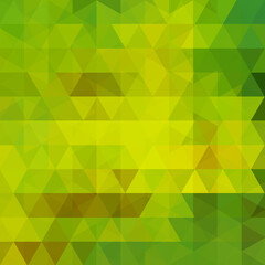 Fototapeta na wymiar Geometric pattern, triangles vector background in green tones. Illustration pattern