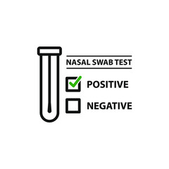 Nasal swab test icon design. COVID-19 viruses check symbol concept isolated on white background. Vector illustration