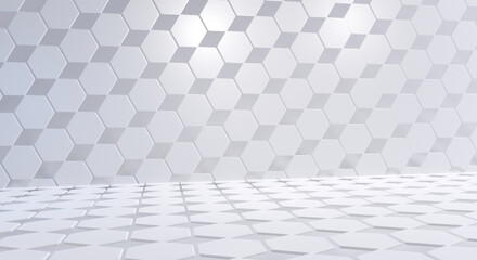 hexagonal grid creative background 3d-illustration
