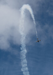 small retro aircrafts in blue sky