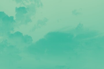 Fototapeta na wymiar Light emerald green and mint color sky, pastel background