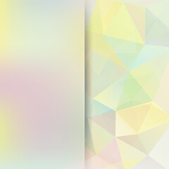 Abstract background consisting of pastel green, yellow triangles. Geometric design for business presentations or web template banner flyer. Vector illustration