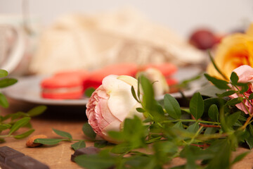 Peony rose flower on a table