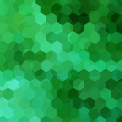 Fototapeta na wymiar Geometric pattern, vector background with hexagons in green  tones. Illustration pattern