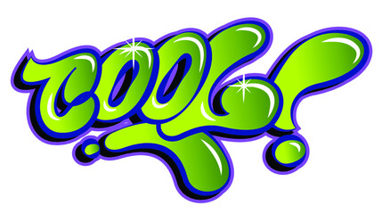 Vector cool word lettering in urban graffiti style in customizable colors © Artoholics
