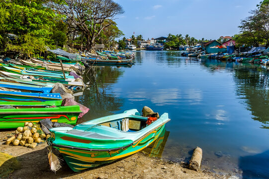 A view across a tributary leading to the lagoon in Negombo, Sri Lanka