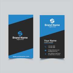 Creative and Clean Double-sided Vertical Modern and Flat Business Card Design Template-Vector