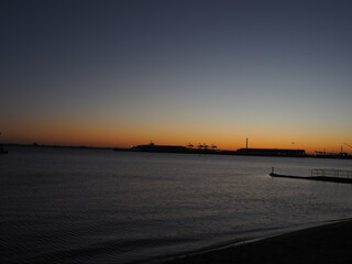 Obraz premium Port Melbourne beach at sunset in Victoria Australia