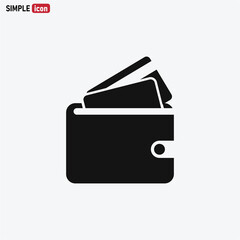 Wallet icon vector . Wallet sign