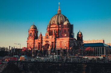 Cathedral at sunset in the center of Berlin