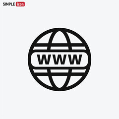 WWW icon vector . Web site sign