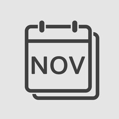 November - vector icon day calendar, autumn month