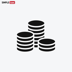 Coins icon vector . Money sogn