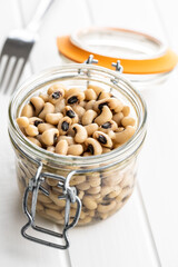 Marinated black eyed beans.