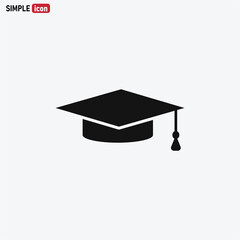 Graduation icon vector . Education sign