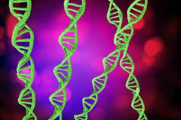 DNA Strands 3D Illustration