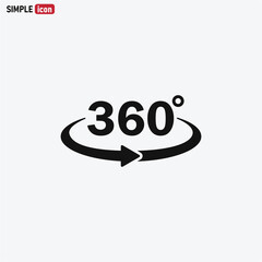 360 degree icon vector . Rotation sign