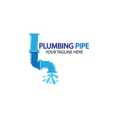 Pipe Plumbing logo vector Design Template,Plumbing logo vector design template. water pipe logo design.Leaking water logotype,Design Concept, Creative Symbol, Icon