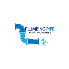 Pipe Plumbing logo vector Design Template,Plumbing logo vector design template. water pipe logo design.Leaking water logotype,Design Concept, Creative Symbol, Icon