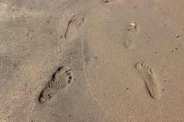Strand, Sand, Fußspuren, Fussabdrücke auf dem Sand