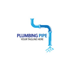 Fototapeta premium Pipe Plumbing logo vector Design Template,Plumbing logo vector design template. water pipe logo design.Leaking water logotype,Design Concept, Creative Symbol, Icon