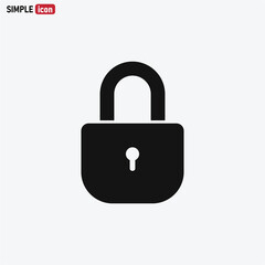 Lock icon vector . Protection sign . Security