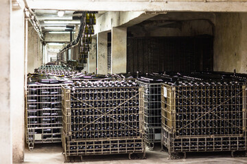 Wine cellars of Abrau Durso. Russia Krasnodar Territory. Champagne production.