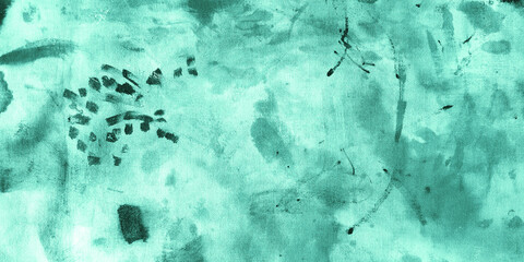 Blue Mint Ink Dirty Texture. Blue Wash