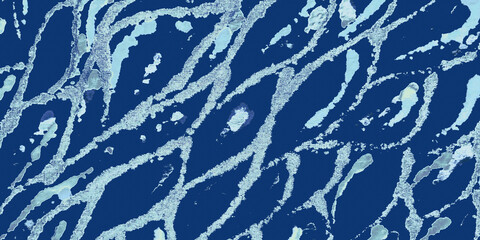 Blue Grunge Ornament. Navy Blue Ink Dirty