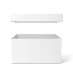White box mockup. Blank packaging box, package mockup 3d vector illustration
