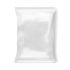 blank or white plastic bag snack packaging isolated on white. Vector illustration
