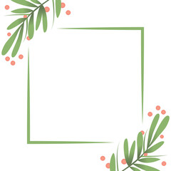 Good Vibes Only, Positive Quote, Leaves Border Vector Illustration