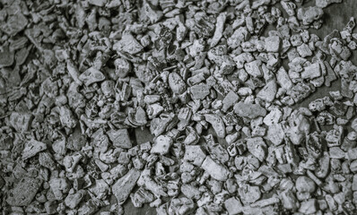 Coal seamless pattern. Black and white photo at an industrial factory. Carbirusers