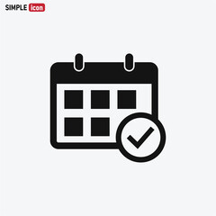 Calendar with Check icon vector
