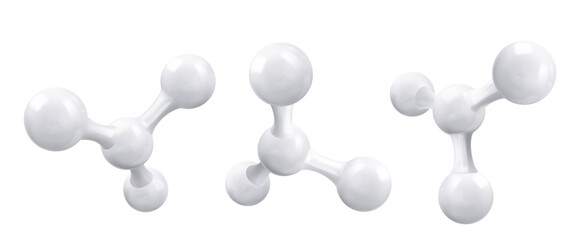 White molecule or atom, Abstract Clean structure. Vector illustration.