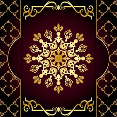 Luxury mandala background with golden ornament pattern.Premium Vector