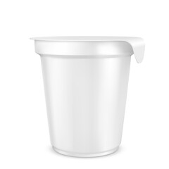 Yogurt packaging mockup. Vector illustration isolated on white background.