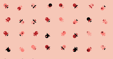 Abstract Color Halftone Dots generative art background illustration