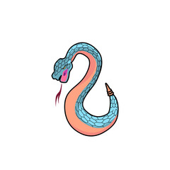 illustration of blue rattle snake