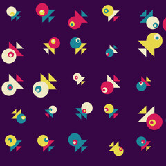 Abstract Color Halftone Dots generative art background illustration