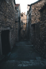 narrow alley in european town