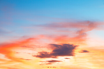 beautiful colorful sky and cloud in twilight time background