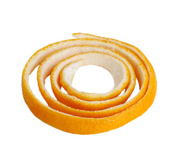 orange peel circle isolated on white background