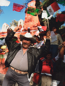 Man cheering at celebration