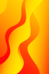 Abstract burning curved wave with blur effect for your design. Illustration with fiery curves lines. Wavy paper cut background. Burning fire waves.