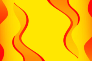 Abstract burning curved wave with blur effect for your design. Illustration with fiery curves lines. Wavy paper cut background. Burning fire waves.