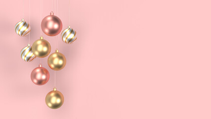 3D rendering Christmas background with balls