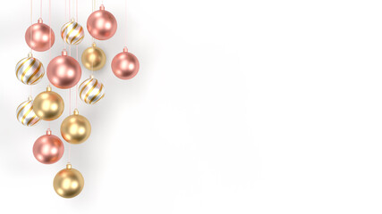 3D rendering Christmas background with balls