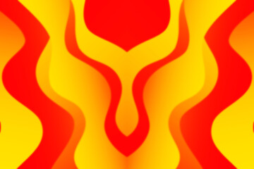 Abstract burning curved wave with blur effect for your design. Illustration with fiery curves lines. Wavy paper cut background. Burning fire waves.